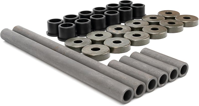 Qagea Heavy Duty A-Arm Control Arm Bushing Kit with Dust Cover Seal Caps & Shaft Collars Fit for Yamaha Banshee 350 450, Raptor 125 250 700 Replaces 90381-15084-00 5YT-23517-00-00 90387-101R3-00 - Image 1